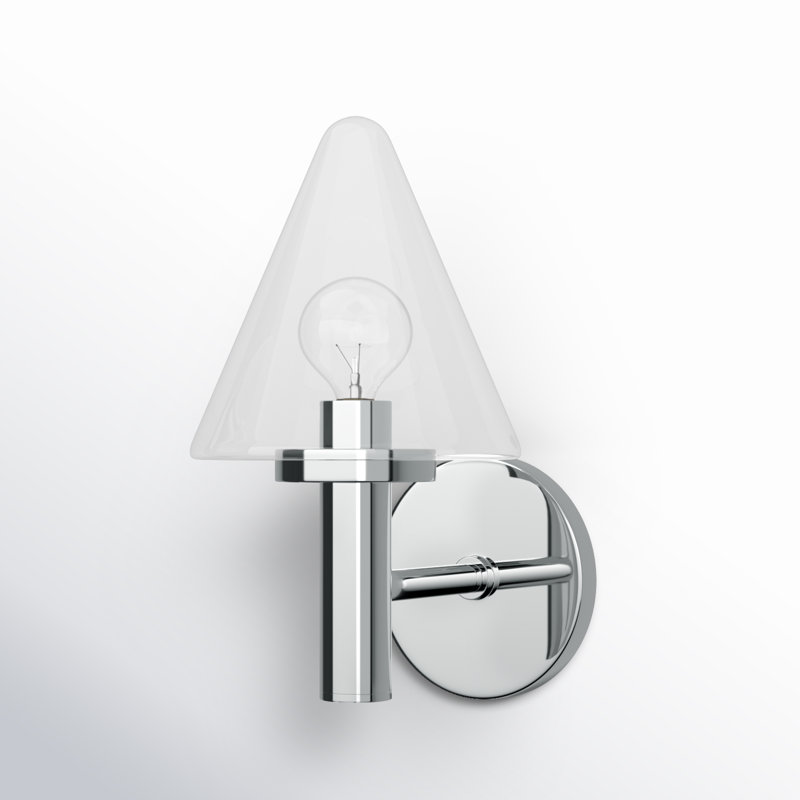 Applique murale de salle de bain 1 lumière, Chrome poli