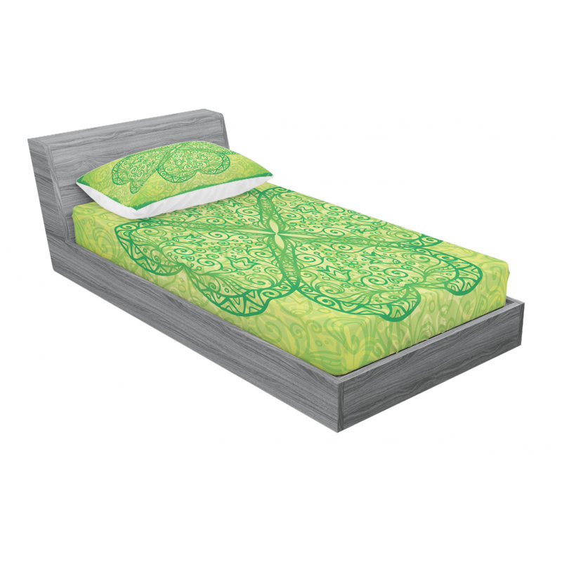Microfiber Floral Sheet Set, Twin Sheet Set with Fitted Sheet