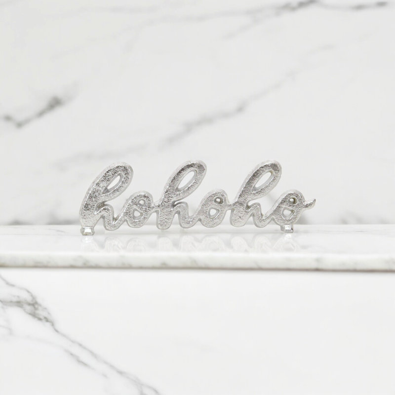 Moundridge "Hohoho" Cast Iron Table Sign, SIlver