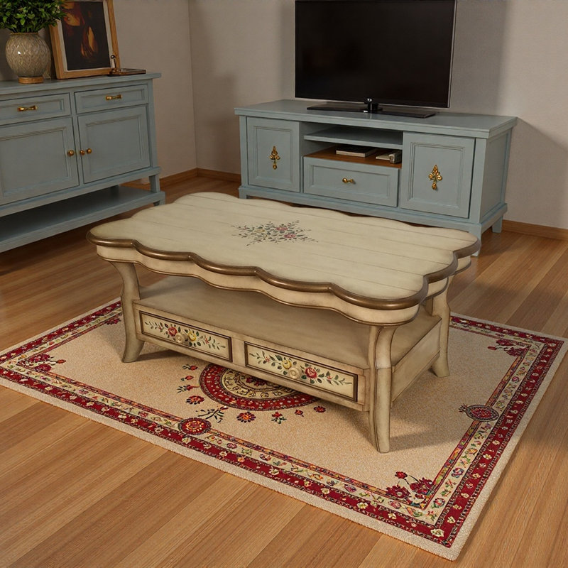 Table basse de style rétro américain, Jaune, Jaune