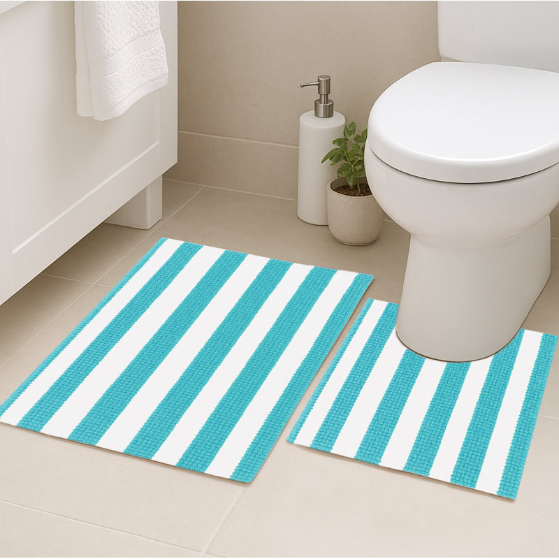 Tapis de salle de bain 2 pièces, Bleu clair