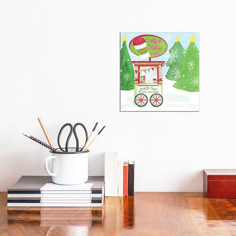 «Food Cart Christmas II Jingle Java» par Tara Reed - impression, Aucun mat, Toile tendue, H 12 po x l 12 po x P 0,75 po