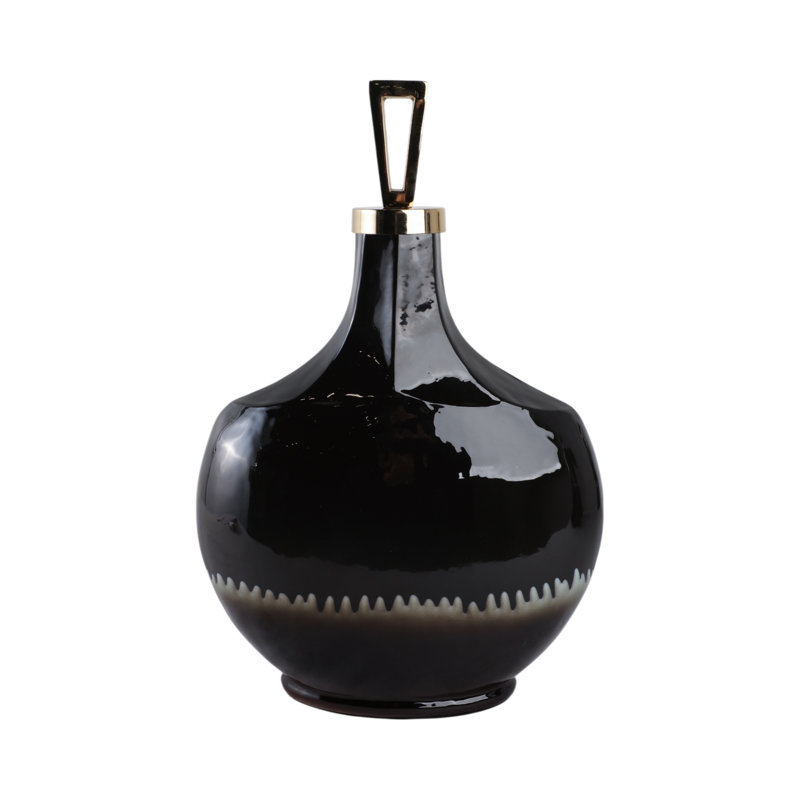 Sagebrook Home 16" Oliver Small Glass Bottle, 20" H x 13" W x 6" D