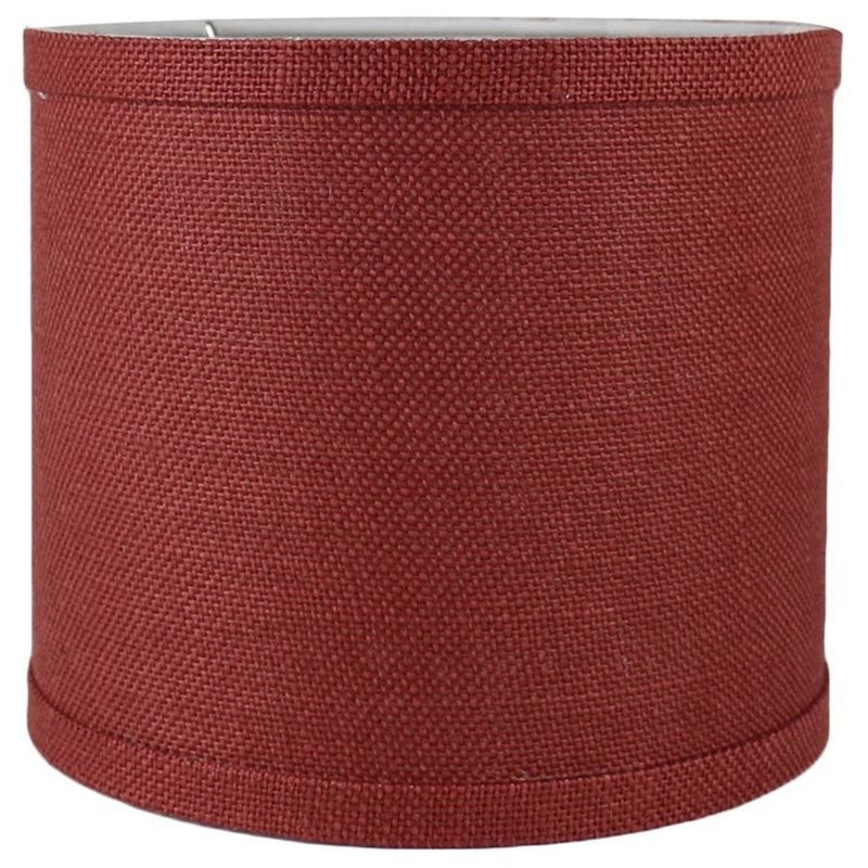 Ganya Burlap Drum Lamp Shade, Burgundy, 7" H x 8" W x 8" D