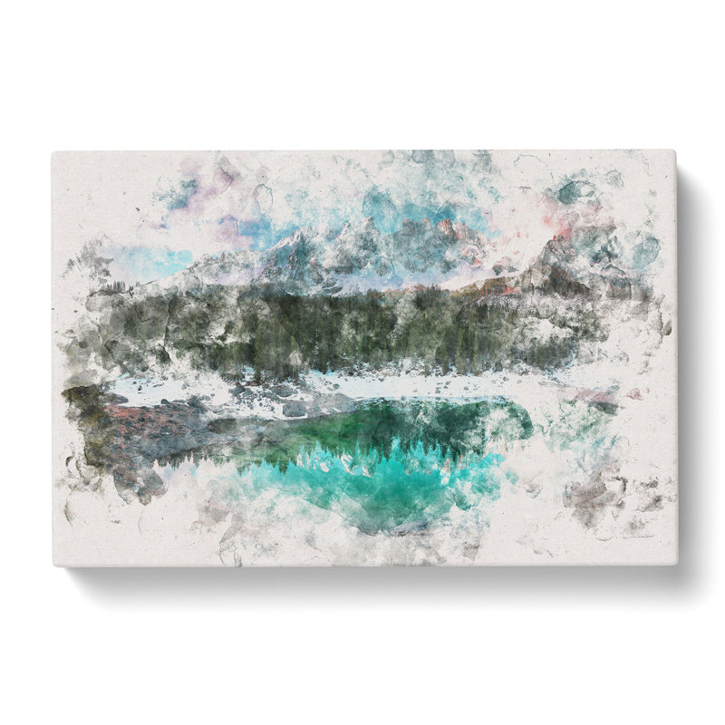 Lago Di Carezza In Italy - Wrapped Canvas Print, 30cm H x 45cm W x 4cm D