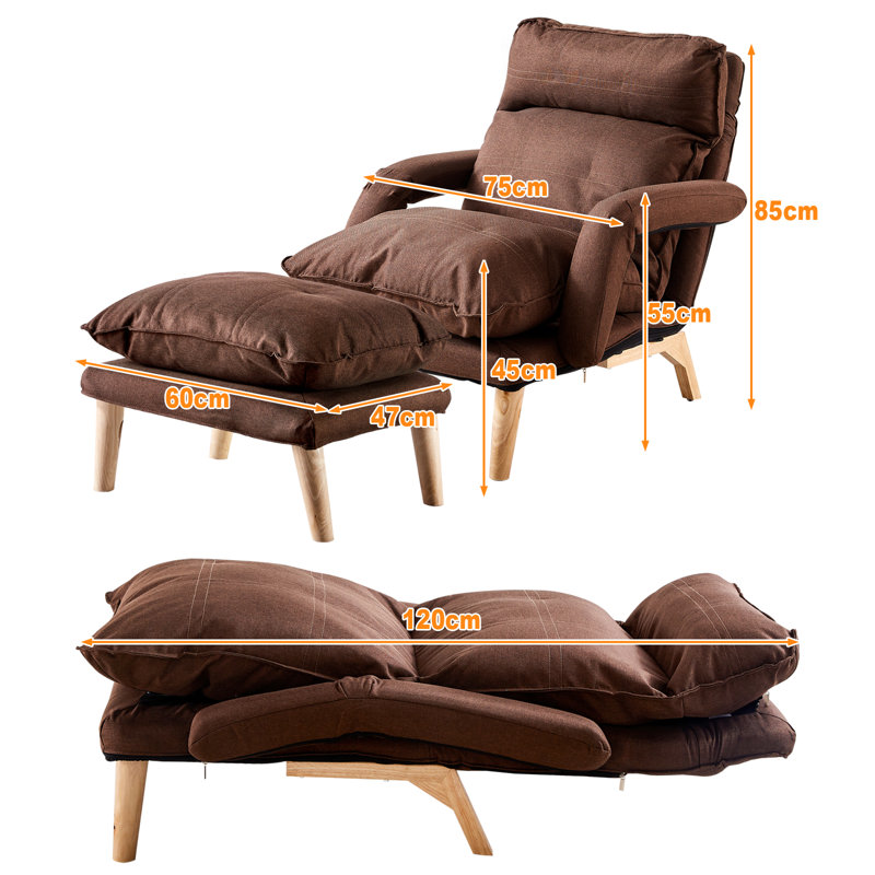 Hamall 60cm Wide Zero Gravity Recliner, Brown