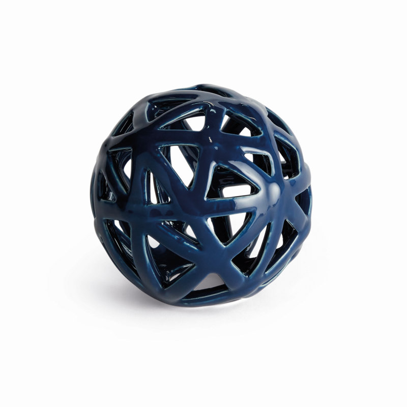 ALICIA METAL ORB, 5" H x 5" W x 5" D, Blue