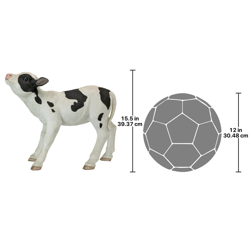 Clarabelle White and Black Resin Farm Animal Cow Statue
