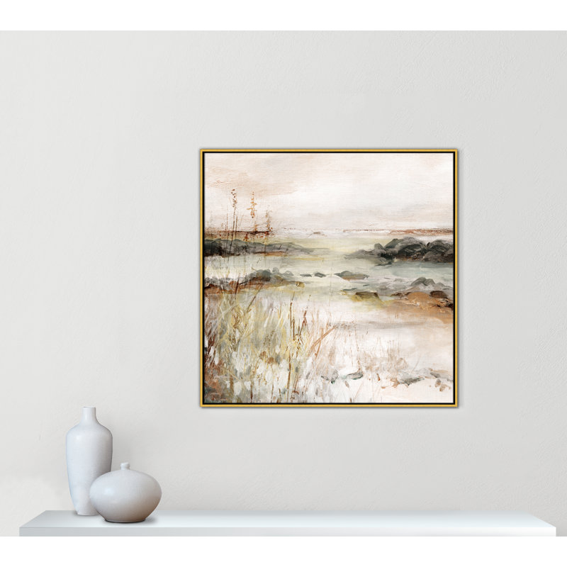 River's Meanderings - Square Version Print by Carol Robinson, 41.5" H x 41.5" W, Gold