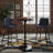 41.7" H Black Terrazzo Dining Table With Metal Pedestal Base
