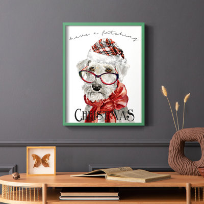 «Have a Fetching Christmas», reproduction encadrée - bois massif