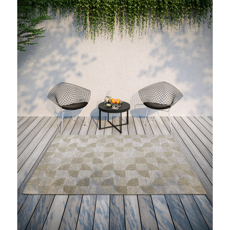 Kollektion 1836 Geometric Machine Woven Brown Area Rug, Rectangle 115 x 170cm