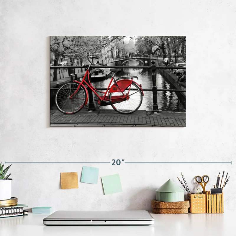 Mehar Red Amsterdam Bicycle, 8" H x 12" W