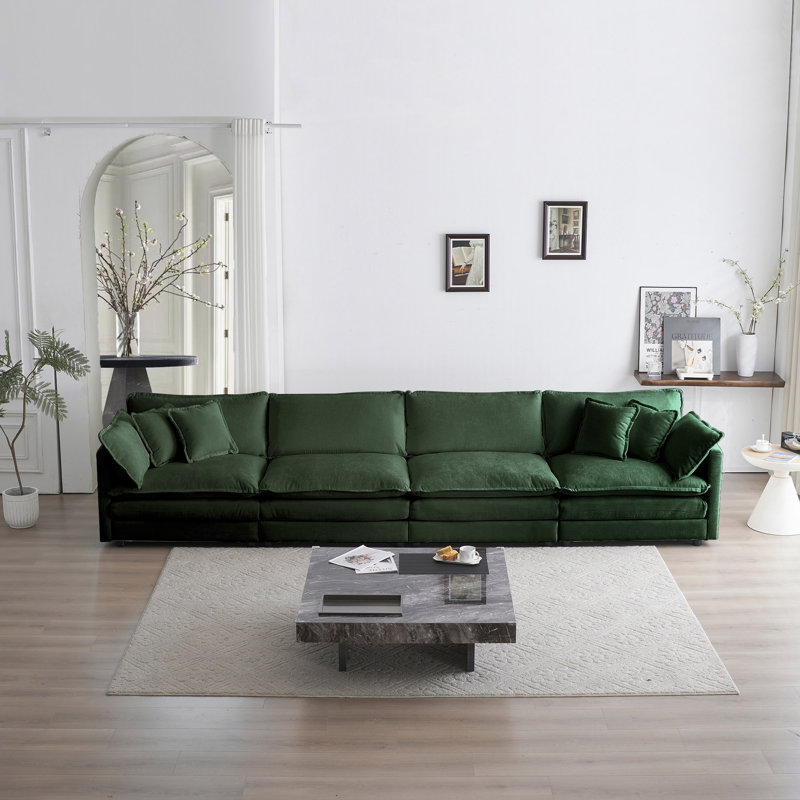 Canapé modulaire Free Free Combinaison, tissu chenille confortable, canapé modulaire, Vert, 4