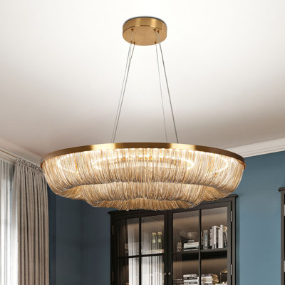 Lustre unique en forme de roue de chariot à DEL de 31,5 po de large Achai