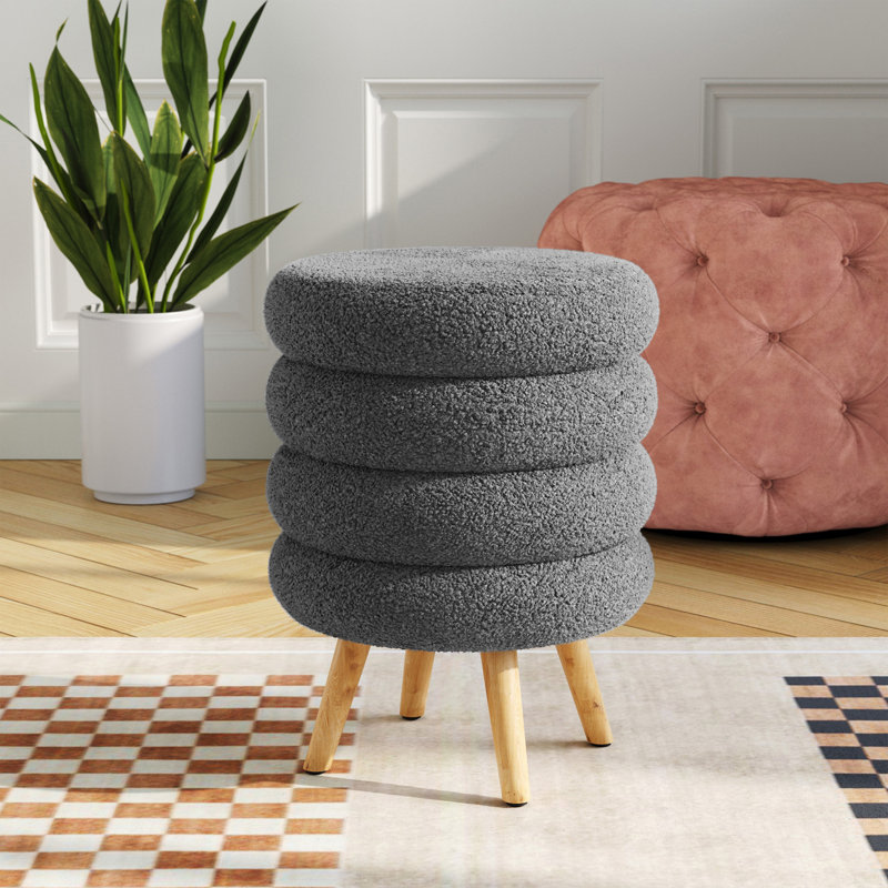 Manufactured Wood Accent Stool, Grey