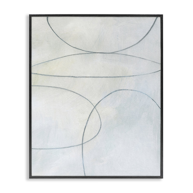Oblong Shapes Doodle, art de la giclée encadrée par Victoria Barnes, H 20 po x l 16 po, Giclée encadrée noir minuit