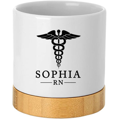 Pot de fleur personnalisé 4 "avec drainage, conception Caduceus