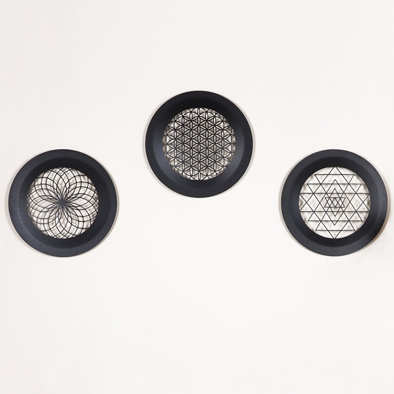 Decorative Metal Wall Accessory, Black Steel, 18.1 x 18.1 inches | 100% Steel Construction, Thickness: 0.05 inches | Durable & Stylish Home Decor, Perfect for Living Room, Office, or Gallery Wall