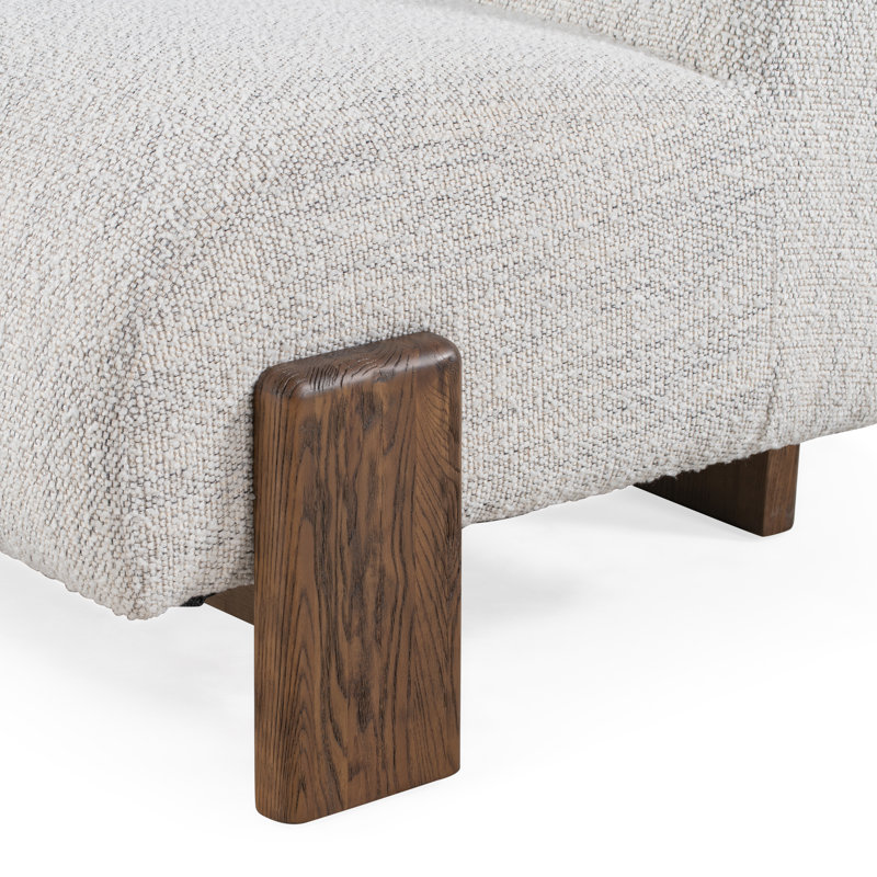 Slipper Chair, Ivory Polyester Blend