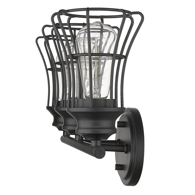 Éclairage pour meuble-lavabo 3 lumières Painesville, Noir mat