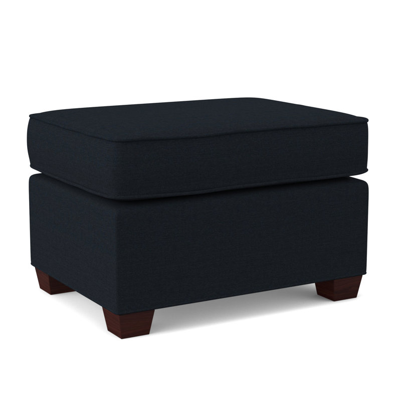 Finn 26" Wide Rectangle Standard Ottoman, Empire Mahogany, Antic Navy