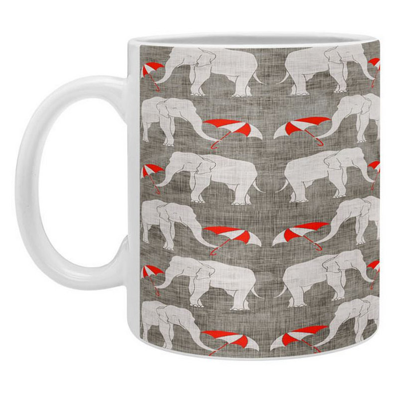 Tasse à café éléphant et parapluie