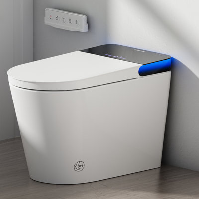ADA Comfort Height Smart Toilet, Bidet Toilet with Auto Open/Flush, Auto Temp Adjust/Foam Shield, 1.06 GPF, Remote Control