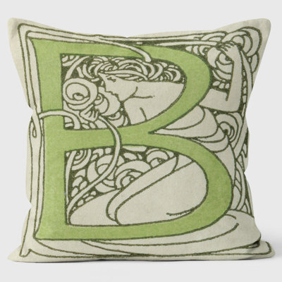 Art Nouveau Alphabet "B" Cushion