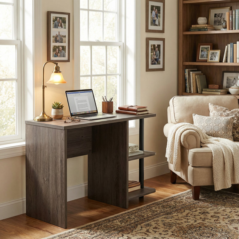 Bureau d'ordinateur 39 po Sunjoy Farmhouse Design, station de travail compacte avec 2 tablettes ouvertes