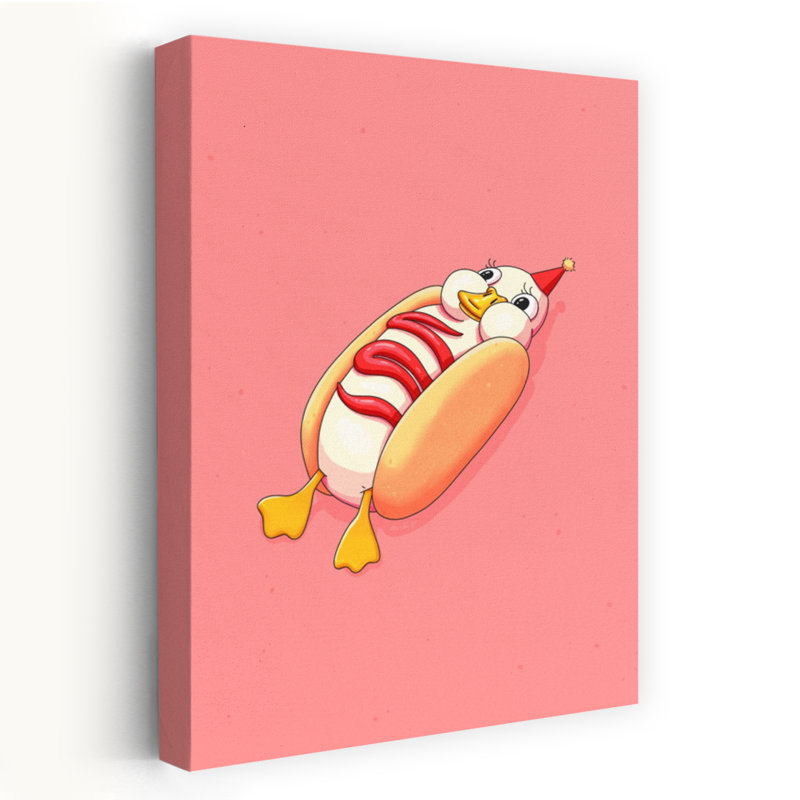 «Hot Duck», art mural canard contemporain, H 18 po x l 12 po