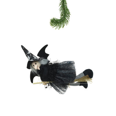 Joyeuse sorcière suspendue noire (paquet de 4)