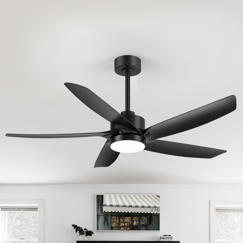 Ventilateurs de plafond de 54 po avec lumières, ventilateur de plafond moderne avec télécommande, ventilateur de plafond d'intérieur de ferme avec pales, moteur silencieux et puissant avec lumière DEL brillante