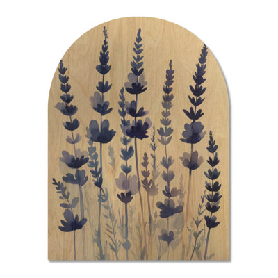 Tiges de lavande indigo - Décoration murale botanique sur panneau de bois