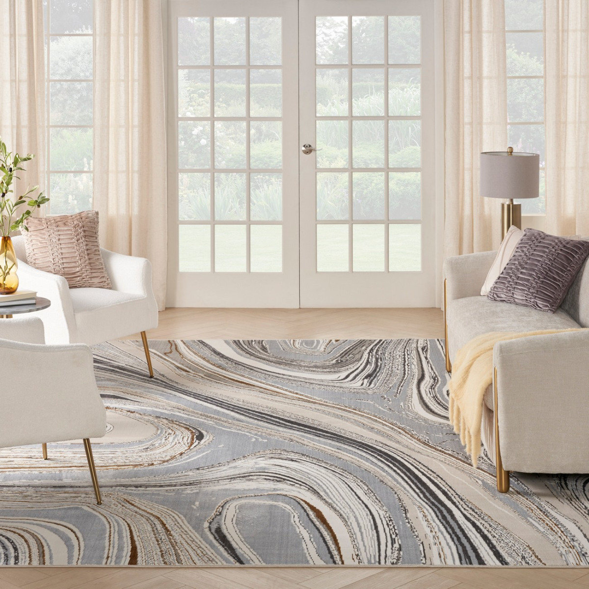 Shed Rug LoftDesigns Grey Abstract 10Mm Thick Anti Shed Rug For Bedroom, Dining ...