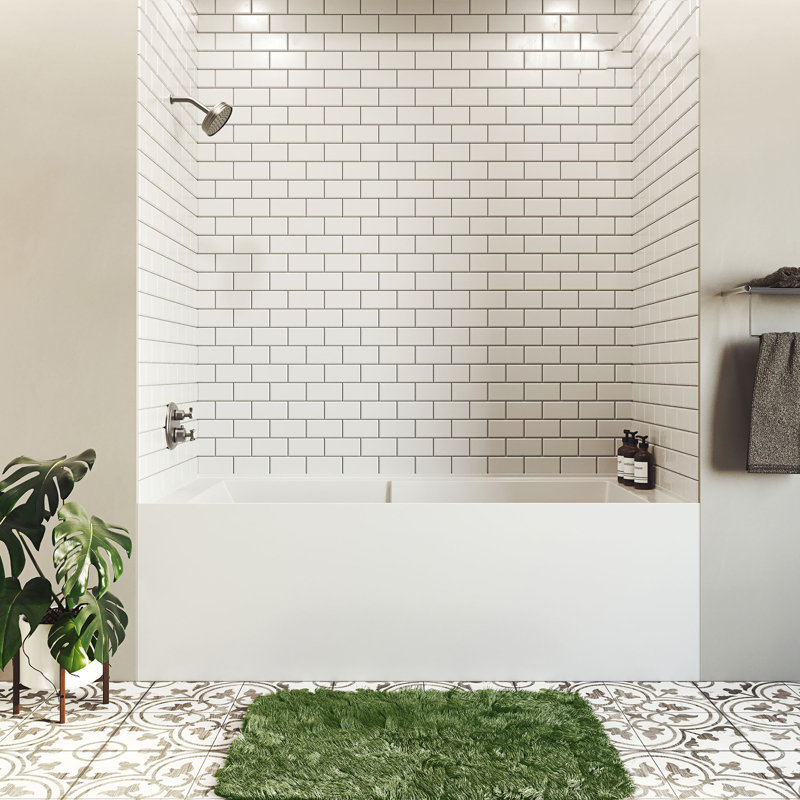 Voltaire 72" x 36" Left-Hand Drain Alcove Bathtub with Apron and Armrest, Left