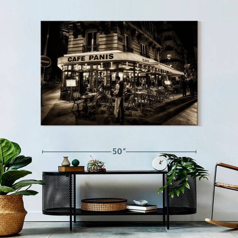 Yarlin Paris Cafe At Night, 34" H x 51" W