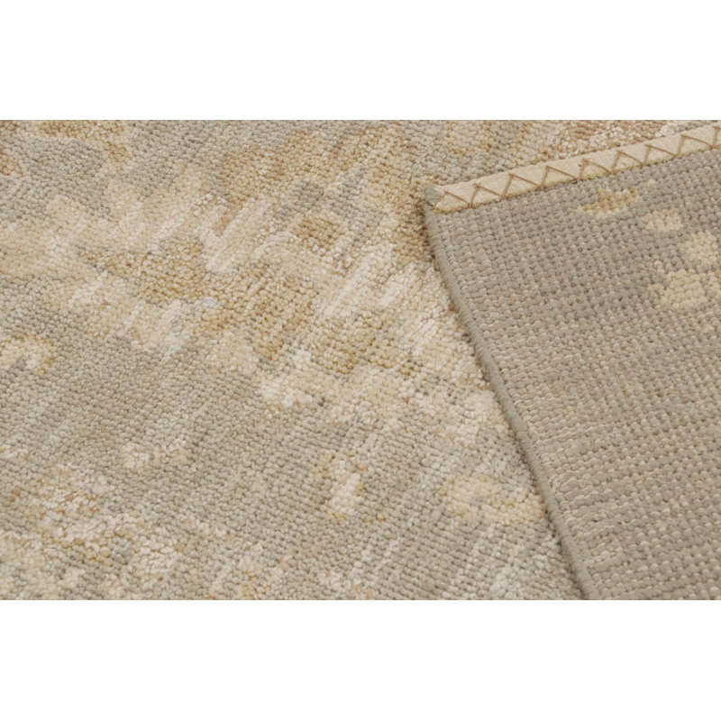 Oushak Hand Knotted Silk Floral Area Rug, Rectangle 8' x 10'