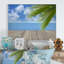 Planche de bois sur une plage tropicale - Peinture sur toile-346395759-346395755