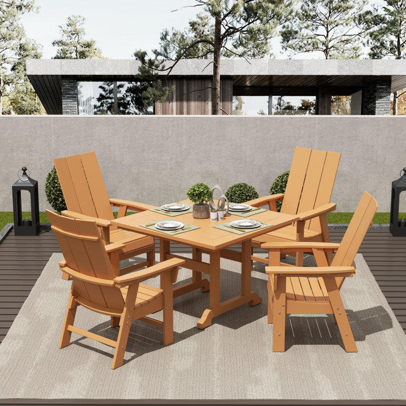 Joubert 4 - Person Patio Dining Set with Square Table, Teak