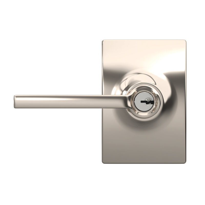 Latitude Keyed Door Lever, Bright Nickel, Yes
