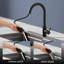Robinet d'évier de cuisine à poignée simple rétractable noir mat-111996123