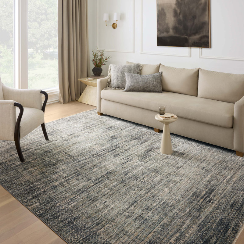 Machine Woven Polyester Area Rug in Gray, Rectangle 7'10" x 10'