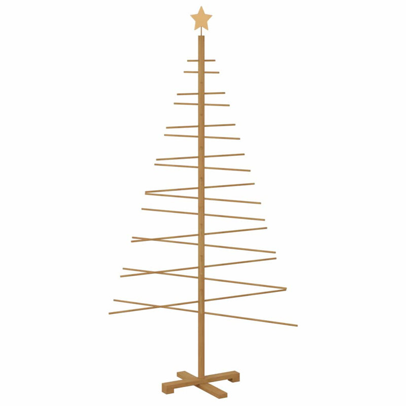 Wooden Christmas Tree with Stand Brown Bamboo, 5.91' H