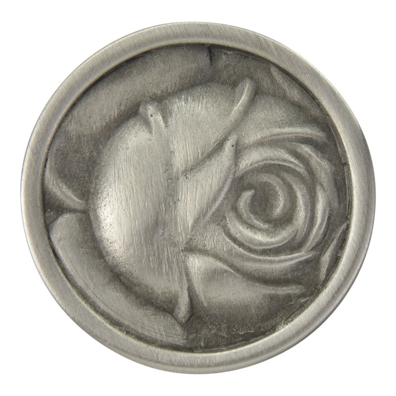 English Garden Circle Knob, Antique Pewter