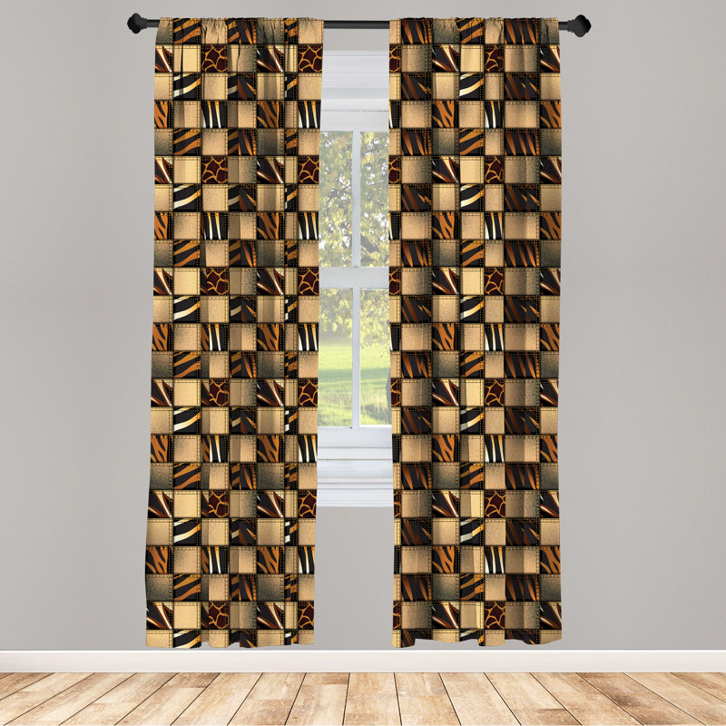Safari Paisley Semi-Sheer Rod Pocket Sliding Panels, 28" x 95"