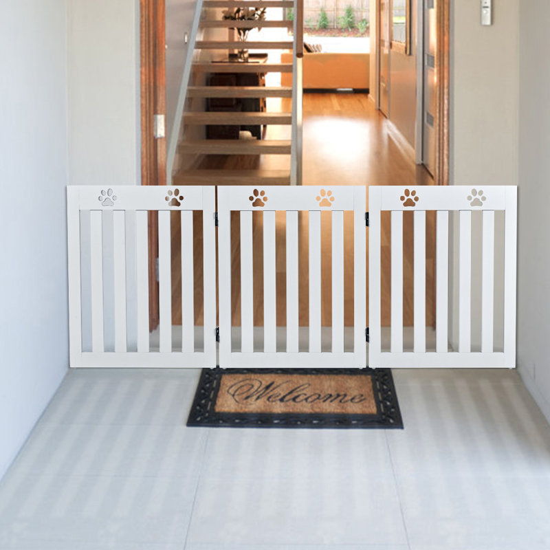 Lizbeth Wood Free Standing Pet Gate, White