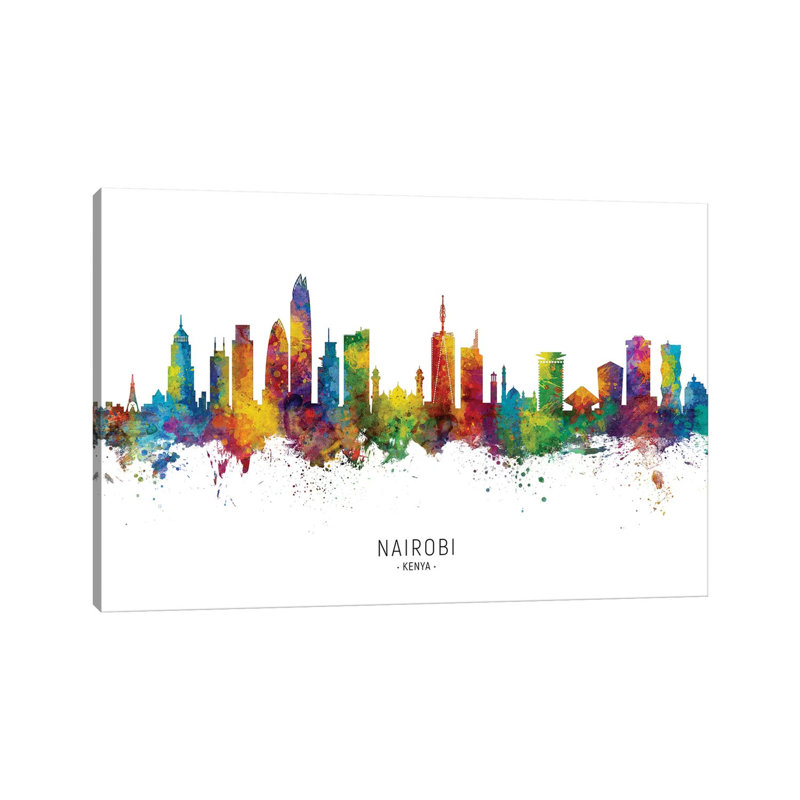 «Kenya Skyline», reproduction d'art sur toile tendue, 18" H x 26" W x 1.5" D
