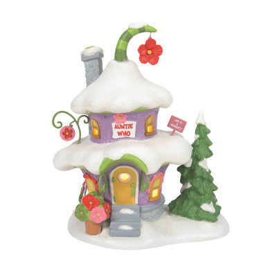 Dr. Seuss the Grinch Village Auntie Who's House Lit Christmas Village Building 8in H