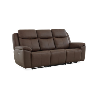 Kingsbridge Dual Power Sofa In Sienna Leather